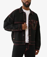 True Religion Men's Super T Boxy Crop Denim Jacket