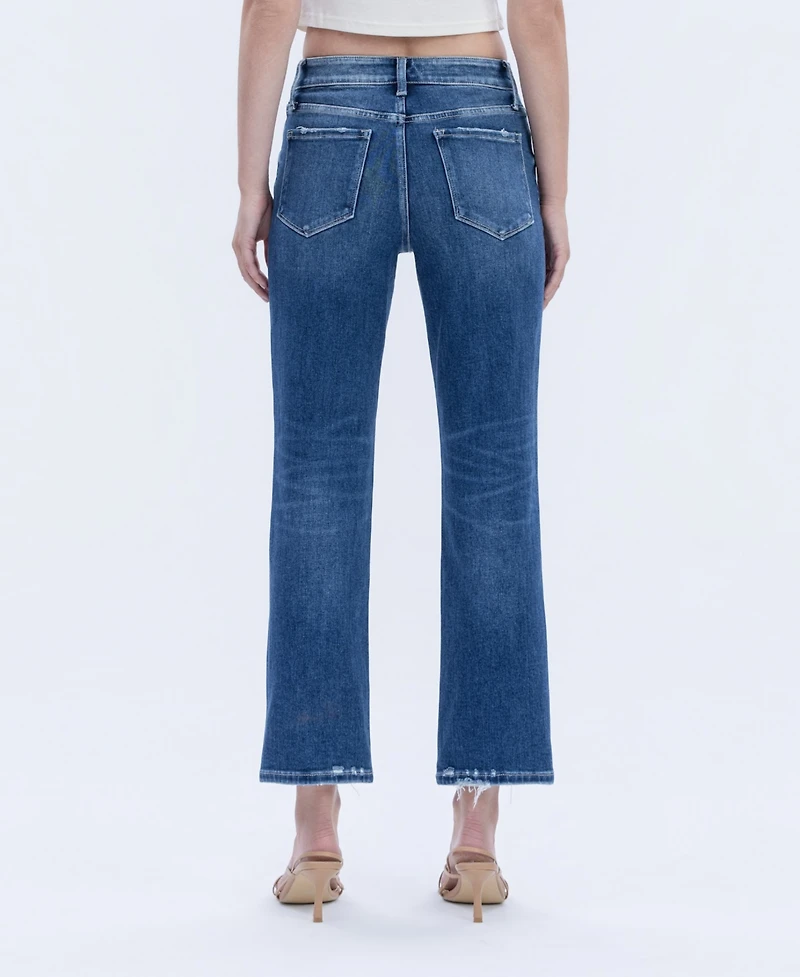 Flying Monkey Women's High Rise Ankle Straight Jeans