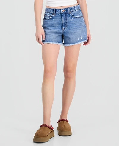 Rewash Juniors' High-Rise Denim Shorts