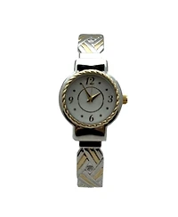 Olivia Pratt Detailed Bright Metallic Elegant Cuff Women Watch, Two Tone