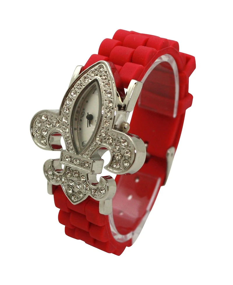 Olivia Pratt Red Rhinestones Silicone Women Watch