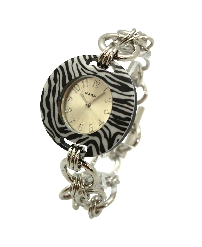 Olivia Pratt Zebra Bracelet Big Face Women Watch