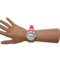 Olivia Pratt Pink Sporty Silicone Band Boyfriend Women Watch