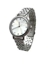 Olivia Pratt Silver Elegant Everyday Rhinestones Bezel Women Watch