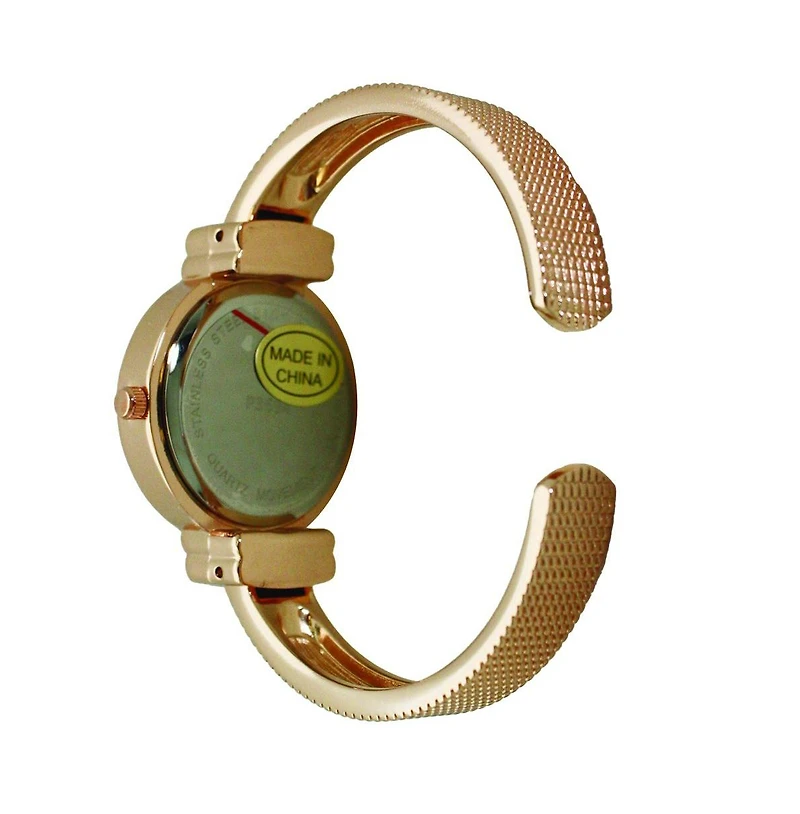 Olivia Pratt Rose Gold Red Olivia Pratt Every Day Textured Metal Bangle Watch