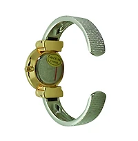 Olivia Pratt Two Tone Olivia Pratt Every Day Textured and Rhinestone Metal Bangle Watch