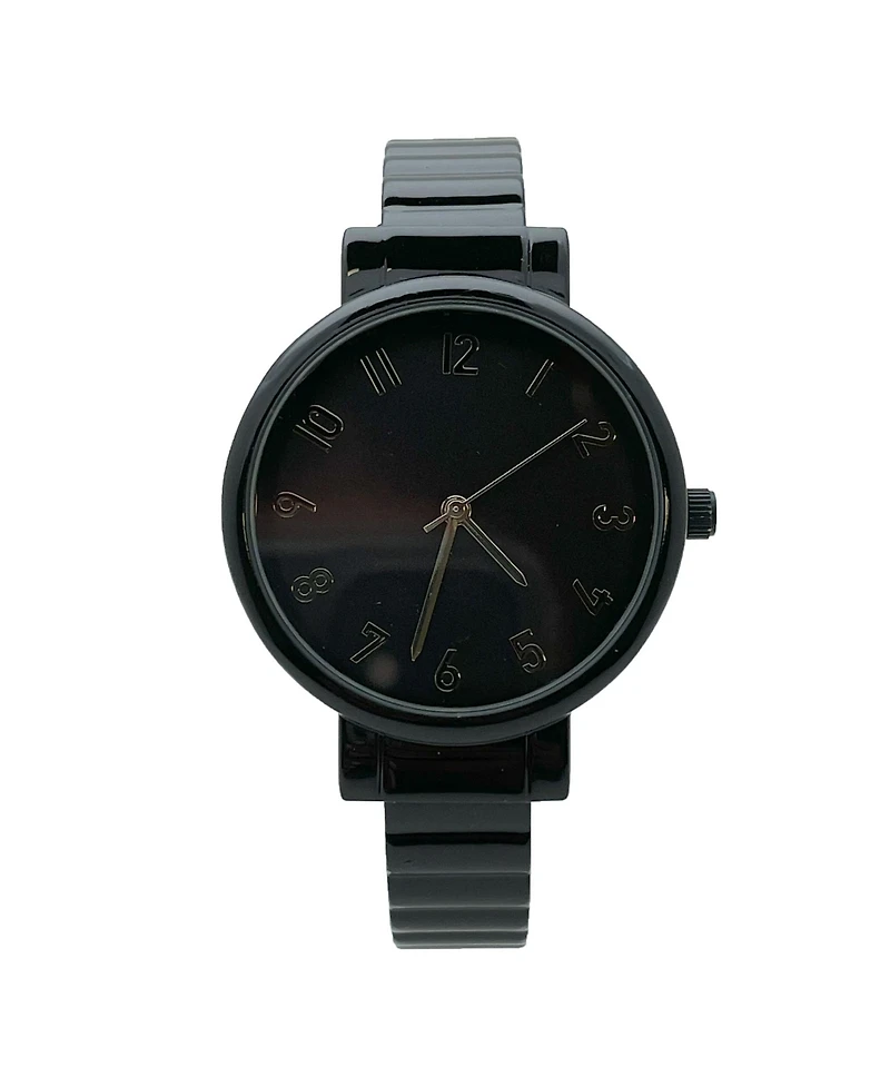 Olivia Pratt Black Round Face Every Day Versatile Bangle Women Watch