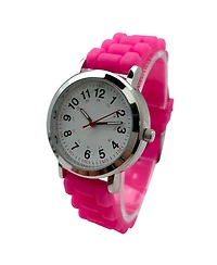 Olivia Pratt Hot Pink Easy Read Medical Professionals Silicone Band Women Watch