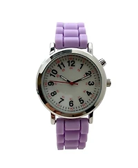 Olivia Pratt Lavender Luminous Dial Easy Read Medical Professionals Silicone Band Women Watch