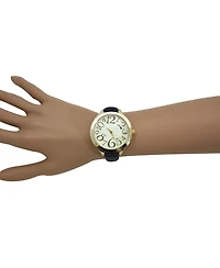Olivia Pratt Navy Artistic Numeral Leather Strap Watch