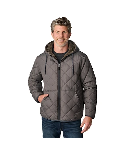 Free Country Men's Atlas Hooded Quilted Reversible Sherpa Jacket
