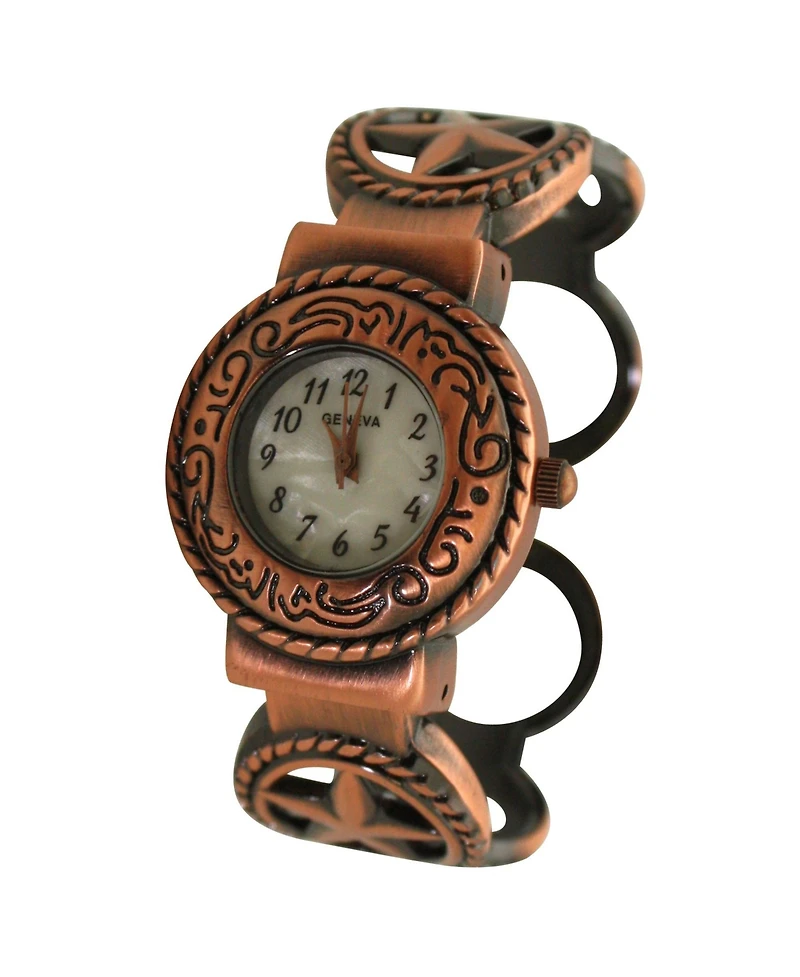 Copper Circles Shape Bangle Women Watch