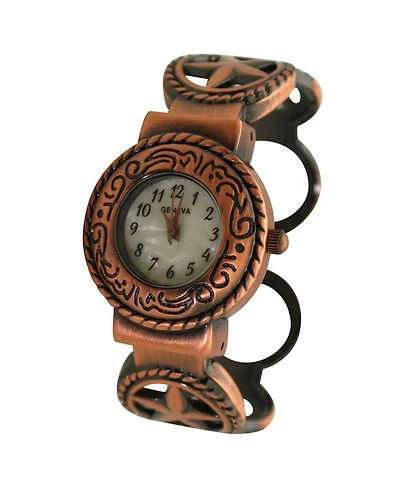 Copper Circles Shape Bangle Women Watch
