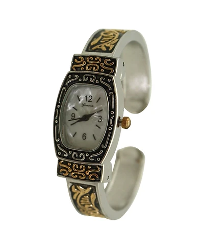 Olivia Pratt Two Tone Delicate Textured Bangle Women Watch