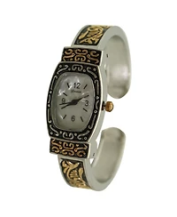 Olivia Pratt Two Tone Delicate Textured Bangle Women Watch