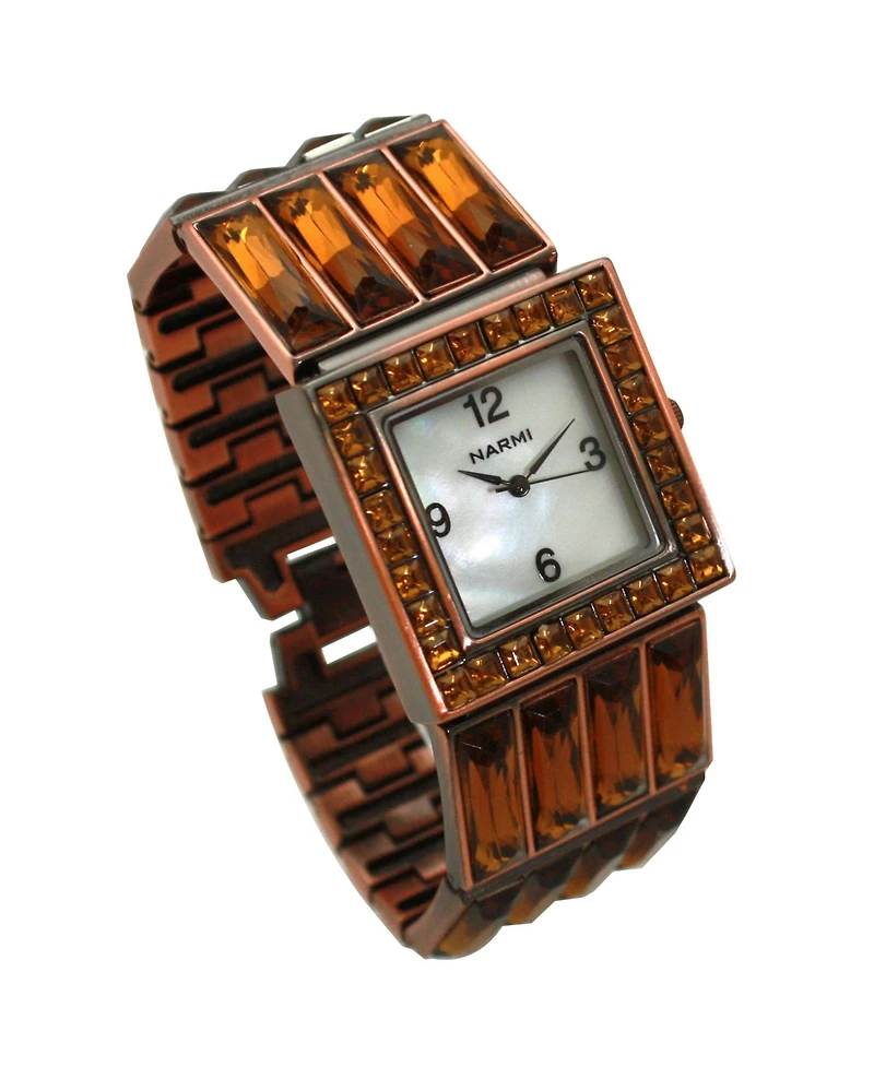 Olivia Copper Pratt Square Jewel Women Watch