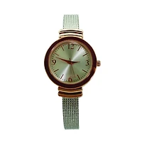 Silver Rose Gold Olivia Pratt Every Day Textured Metal Bangle Watch