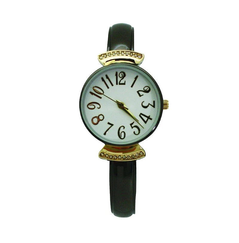 Olivia Pratt Gunmetal Gold Olivia Pratt Every Day Large Numbers Dial Metal Bangle Watch