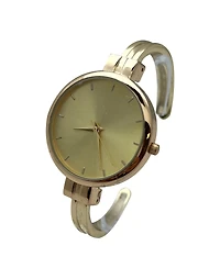 Olivia Pratt Gold Big Face Minimalist Bezel Bangle Women Watch