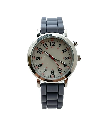 Olivia Pratt Gray Luminous Dial Easy Read Medical Professionals Silicone Band Women Watch