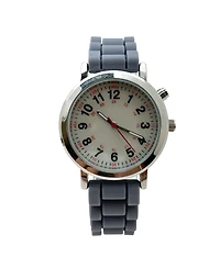 Olivia Pratt Gray Luminous Dial Easy Read Medical Professionals Silicone Band Women Watch