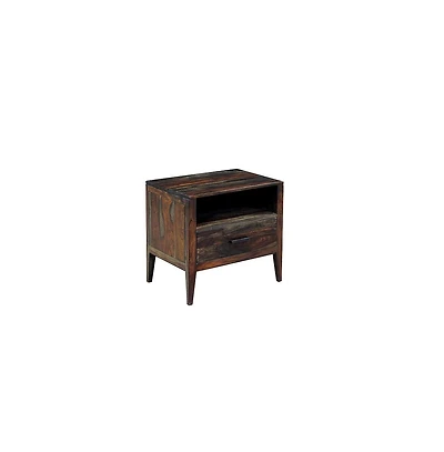 Porter Designs Fall River Solid Sheesham Wood Nightstand, Gray
