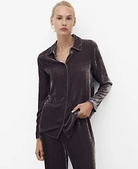 Mango Women's Silk Velvet Shirt