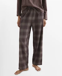 Mango Women's Two-Piece Flannel Check Pajamas