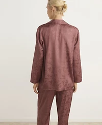 Mango Women's Jacquard Satin Pajama Shirt