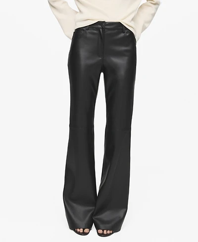 Mango Women's Leather-Effect Skinny Pants