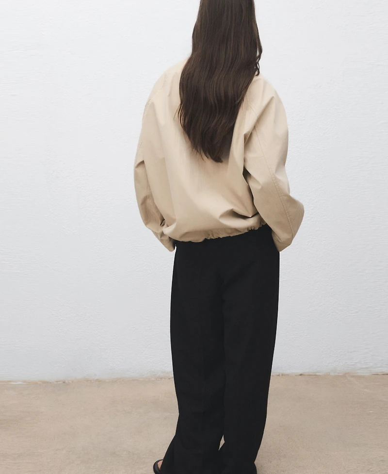 Mango Women's Corduroy Collar Cotton Jacket