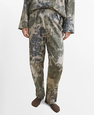 Mango Women's Blurred Print Pajama Bottoms