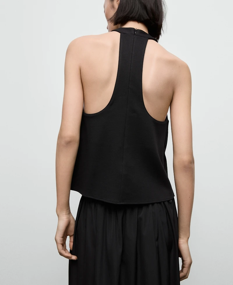 Mango Women's Low-Cut Back Halter Top