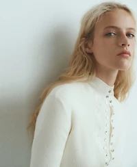 Mango Women's Fine Rib Knit Cardigan