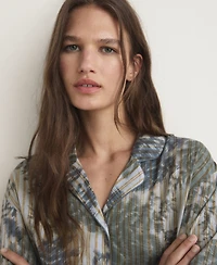 Mango Women's Blurred Print Pajama Shirt