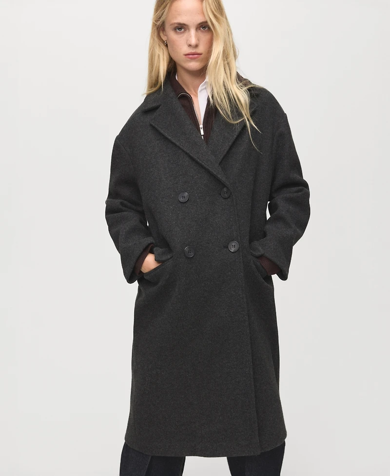Mango Women's Double-Breasted Midi Coat
