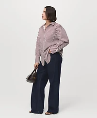 Mango Women's Pocket Striped Shirt