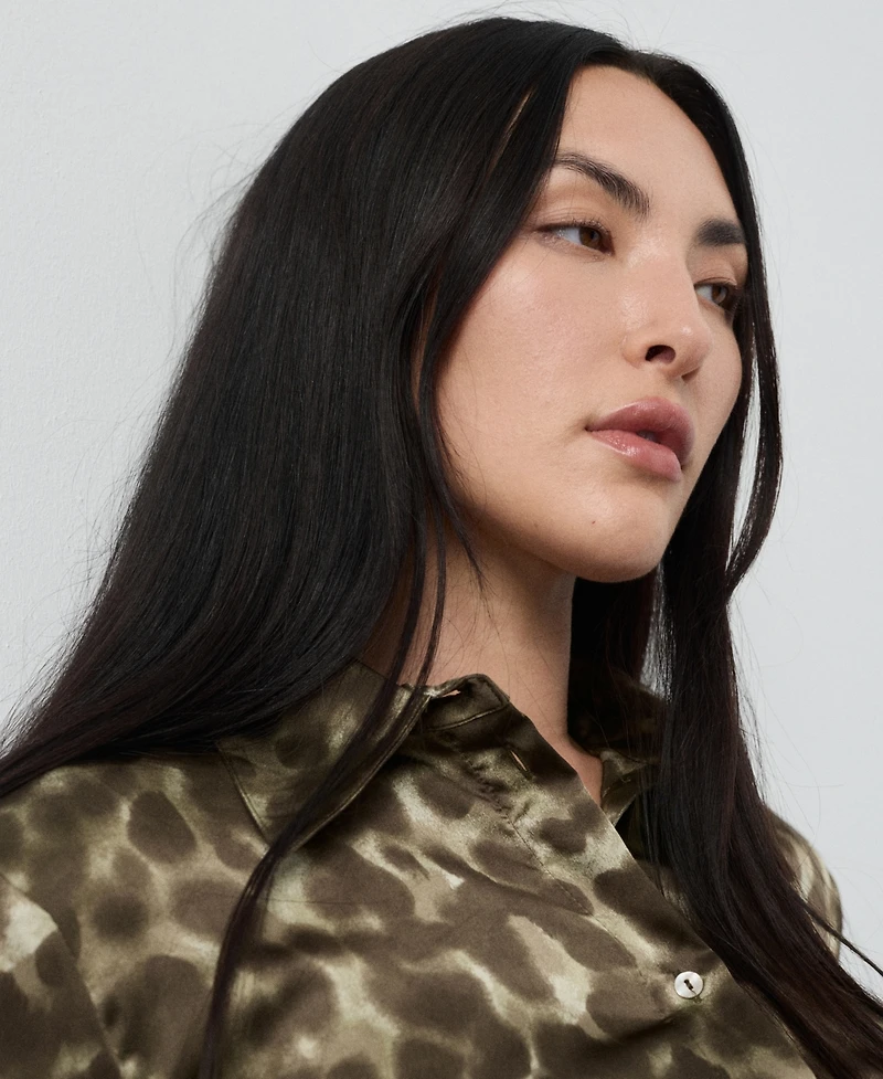 Mango Women's Satin Print Shirt