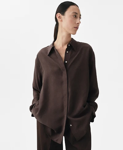 Mango Women's Silk Oversized Shirt