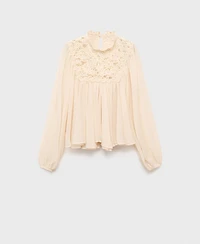 Mango Women's Lace Combination Blouse