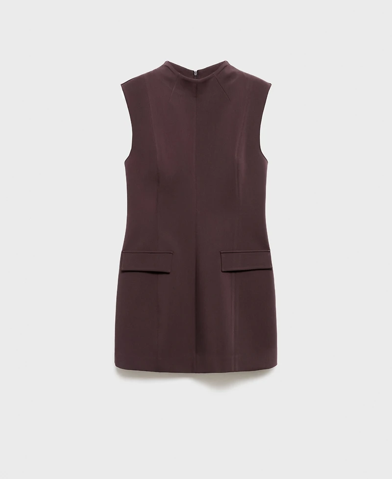 Mango Women's Patch Pockets Short Dress