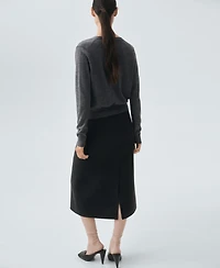 Mango Women's Wool V-Neck Cardigan