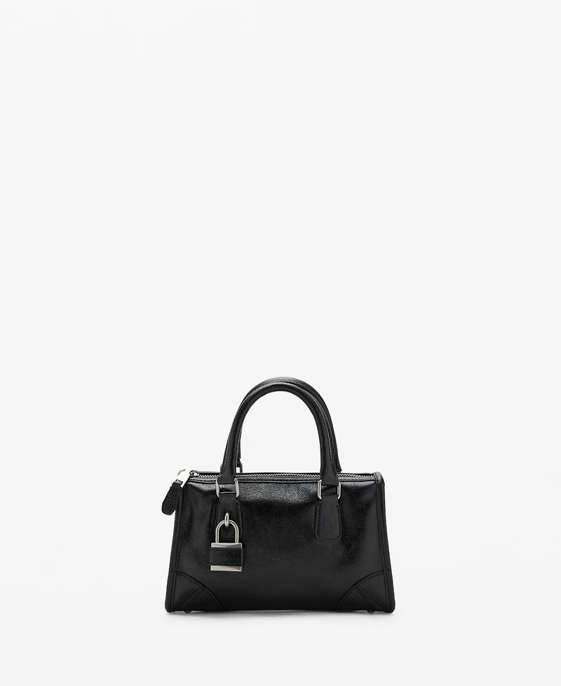 Mango Women's Mini Shiny Handles Handbag