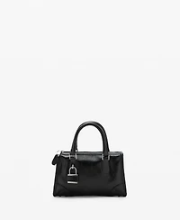 Mango Women's Mini Shiny Handles Handbag
