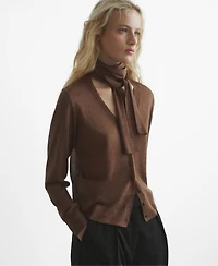 Mango Women's Foulard Fine-Knit Cardigan