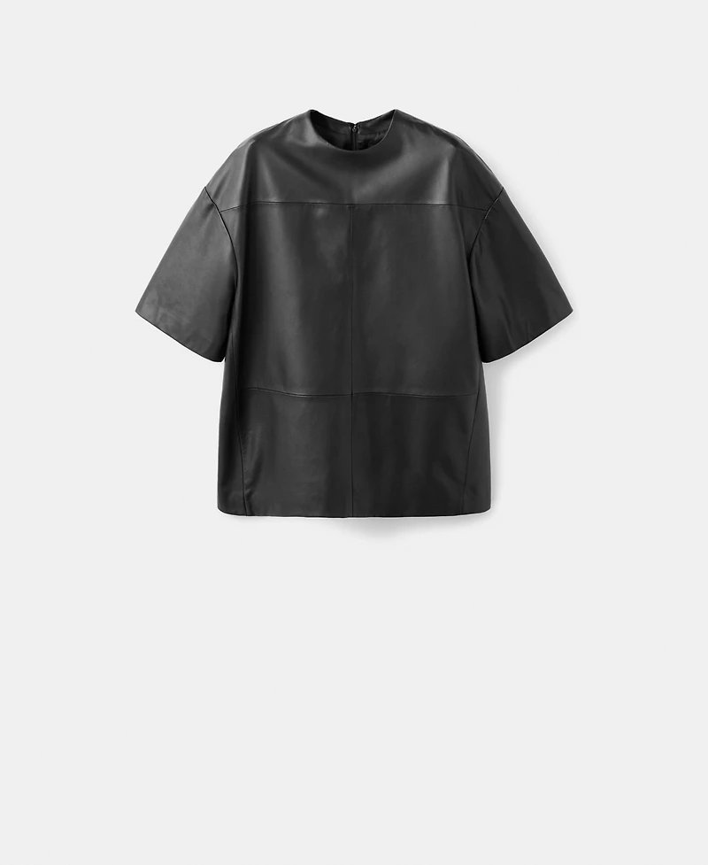 Mango Women's Leather Oversized T-Shirt