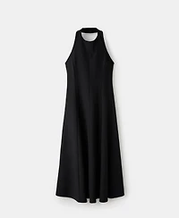 Mango Women's Halter-Neck Pleated Dress