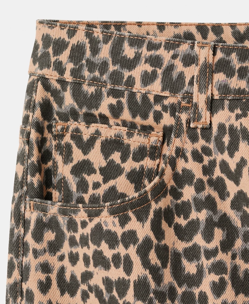 Mango Women's Leopard-Print Straight Jeans