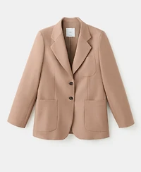 Mango Women's Pockets Wool Blend Suit Blazer