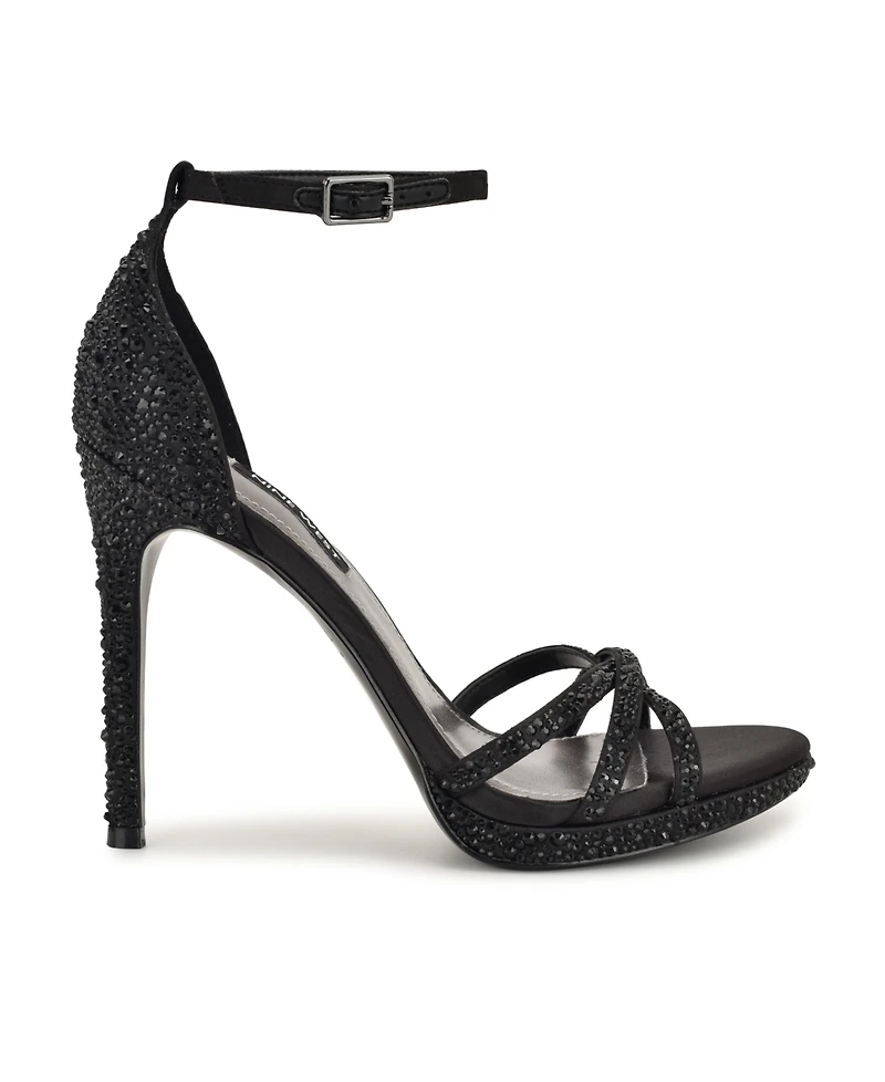 Nine West Women's Lartay Embellished Strappy Stiletto Dress Sandals